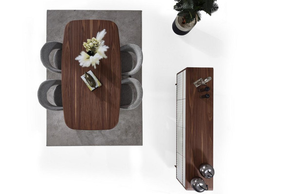 Luxuriöse 4-türige Kommode Spiegel Weißes Sideboard Designer Holz Möbel