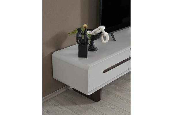 Weißes Lowboard Modernes RTV 2-türiges Wohnzimmer Sideboard Holzmöbel