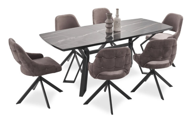 Modern Schwarz Luxus Esstisch Küchentisch Rechteckiger Esszimmertisch Tisch Neu