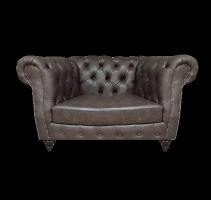 Sessel Wohnzimmer Braun Einrichtung Couch Polstermöbel Leder Sitz Chesterfield