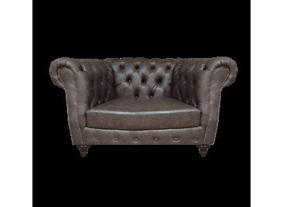 Sessel Wohnzimmer Braun Einrichtung Couch Polstermöbel Leder Sitz Chesterfield