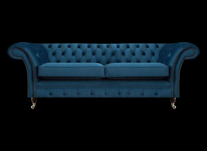 Blaue Wohnzimmer Chesterfield Sitzmöbel Luxus Couchen Designer 2-Sitzer