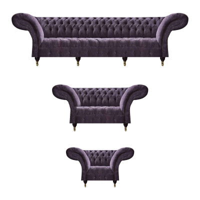 Chesterfield Lila Sitzmöbel Moderner 4-Sitzer Designer Zweisitzer Sessel