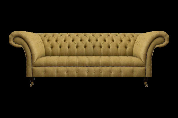 Chesterfield Gelbe Sitzcouch Wohnzimmer Dreisitzer Luxuriöse Edle Möbel