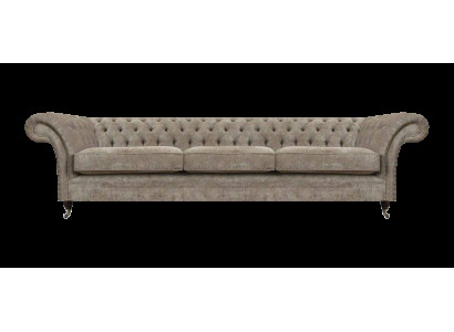 Hellgraue Chesterfield Sitzcouch Polstermöbel Designer Dreisitzer Sofa