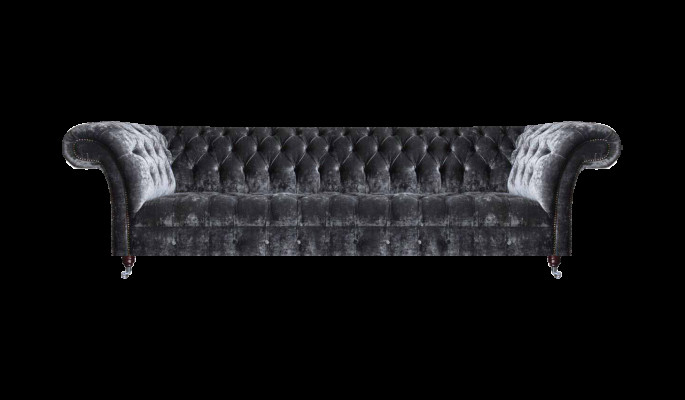 Luxuriöser Chesterfield Viersitzer Designer Einrichtungs Textil Sofa