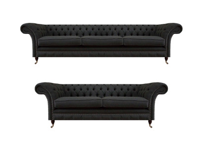 Schicke Chesterfield Couchgarnitur Moderner 3-Sitzer Polster Zweisitzer
