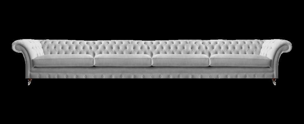 Weißer Chesterfield Polster Viersitzer Designer Textilsofa Edle Möbel