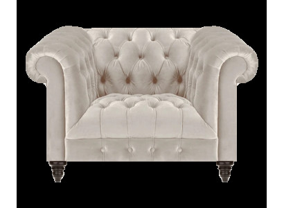 Weißer Chesterfield Polstersessel Designer Stoffsessel Textil SItzmöbel
