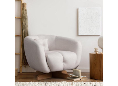 Weißer Luxus Sessel Designer Wohnzimmer Einsitzer Textil Edler 1-Sitzer