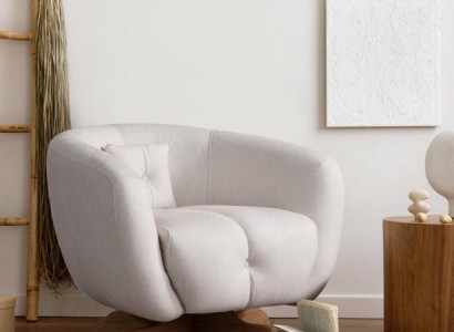 Weißer Luxus Sessel Designer Wohnzimmer Einsitzer Textil Edler 1-Sitzer