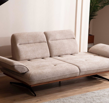 Weiß-Braune Couchgarnitur Designer Viersitzer Luxus Polster 3-Sitzer