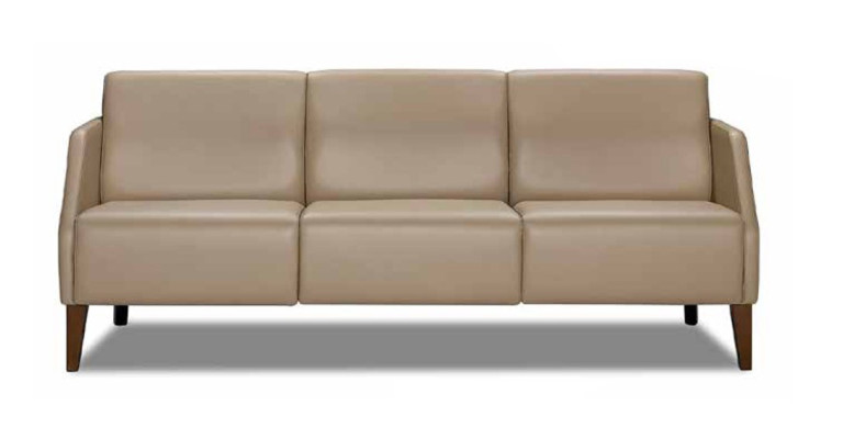 Beiges Wohhnzimmer Lederset Designer 3-Sitzer Exklusiver Sessel 2tlg