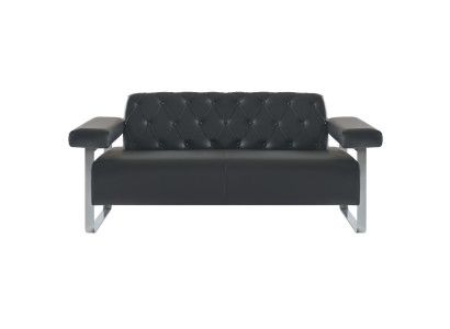 Luxus Schwarz 2-Sitzer Sofa Chesterfield Stil Original Designer Modern