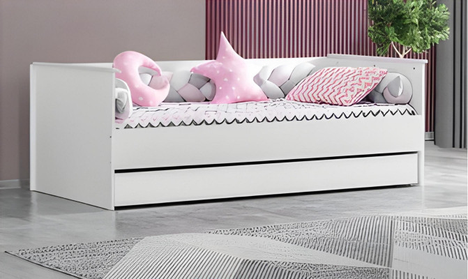 Bett Kinderbett Holzbett Funktionsbett Ausziehbares Holz Mehrfarbig Neu