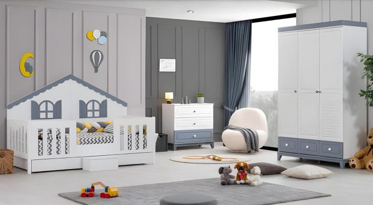 Kinderzimmermöbel Bettrahmen Modern Kinderbett Bett Kinderzimmer Holz neu