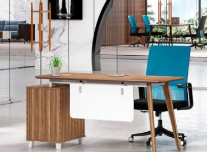 Robuster Braun-Weißer Arbeitszimmer Tisch Luxuriöse Edle Schreibtische