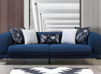 Blauer Polster 3-Sitzer Relaxsofas Designer Club Couchen Lounge Möbel
