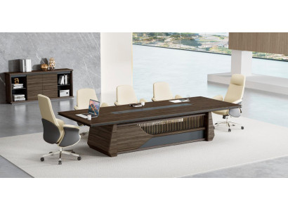 Brauner Konferenztisch Designer Besprechungstisch Arbeitszimmer Möbel