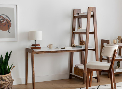 Braun-Weißer Computertisch Schreibtisch Luxuriöse Arbeitszimmer Möbel