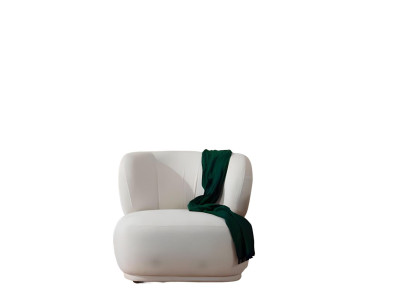 Weißer Loungesessel Wohnzimmer 1-Sitzer Textil Einsitzer Designer Möbel