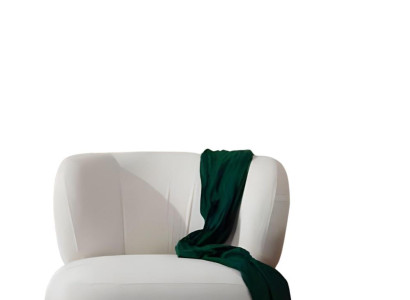 Weißer Loungesessel Wohnzimmer 1-Sitzer Textil Einsitzer Designer Möbel