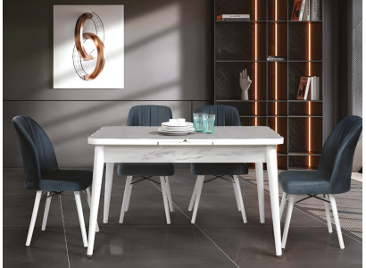 Weißer Ausziehbarer Esstisch Designer Tischplatte Moderne Esszimmer Möbel
