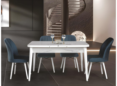 Weißer Küchentisch Designer Esszimmer Esstisch Luxus Rechteckiger Tisch
