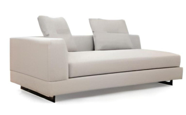 U-Form Wohnzimmer Ecksofa L-Form Modern Design Stil Textil Material Weiß