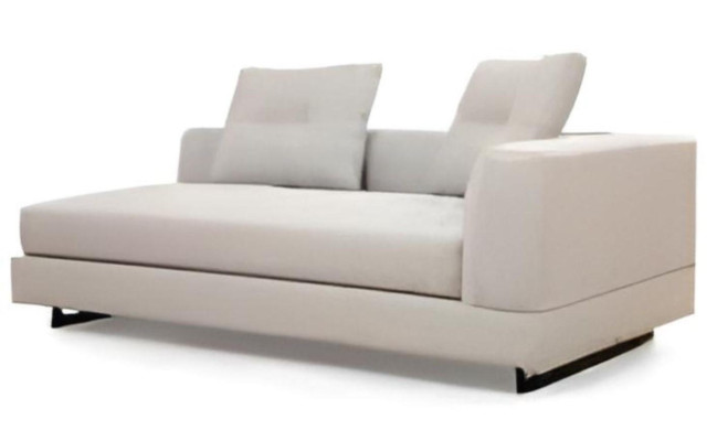 U-Form Wohnzimmer Ecksofa L-Form Modern Design Stil Textil Material Weiß