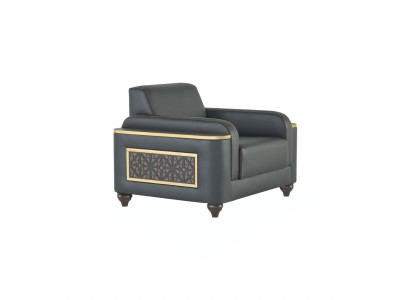 Sessel Schwarz Einfarbig Arbeitszimmer Wohnzimmer Modern Design Stil