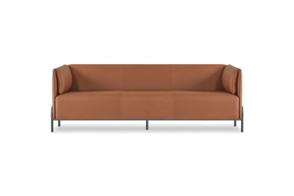 Arbeitszimmer-Set 4tlg 3-Sitzer 2x Sessel Couchtisch Braun Grau Zweifarbig