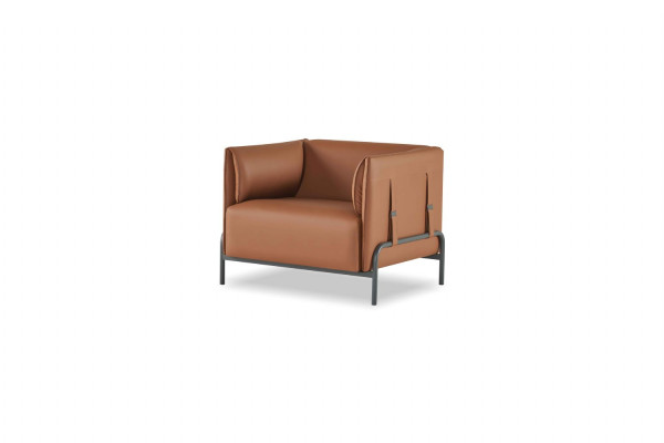 Arbeitszimmer-Set 4tlg 3-Sitzer 2x Sessel Couchtisch Braun Grau Zweifarbig