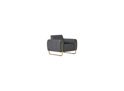 Sessel Grau Einfarbig Arbeitszimmer Modern Design Stil Textil Material