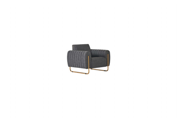 Arbeitszimmer Set 3tlg 2x Sessel Couchtisch Braun Grau Modern Design