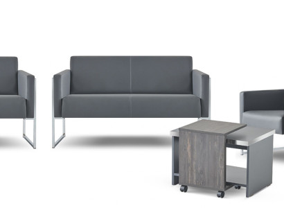 Arbeitszimmer-Set 5tlg 2x 2-Sitzer 2x Sessel Couchtisch Grau Einfarbig