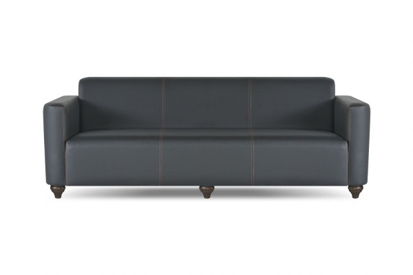 Arbeitszimmer-Set 4tlg 3-Sitzer 2-Sitzer 2x Sessel Schwarz Einfarbig