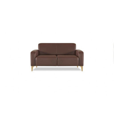 Arbeitszimmer-Set 3-Sitzer 2-Sitzer 2x Sessel Braun Einfarbig Modern