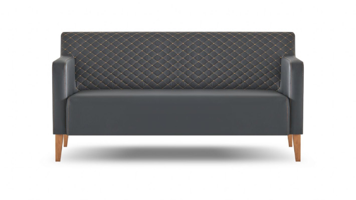 Arbeitszimmer-Set 5tlg Schwarz 3-Sitzer 2-Sitzer 2x Sessel Couchtisch