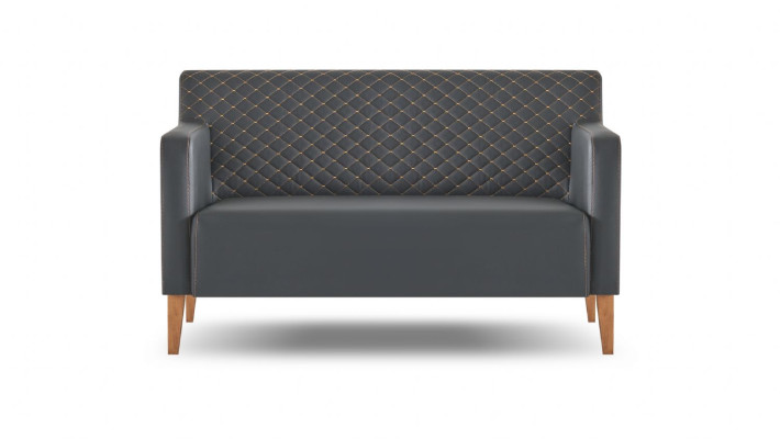 Arbeitszimmer-Set 5tlg Schwarz 3-Sitzer 2-Sitzer 2x Sessel Couchtisch