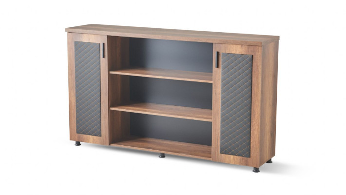 Schwarz-Braune Arbeitszimmer Garnitur Schreibtisch Sideboard Sofa Sessel