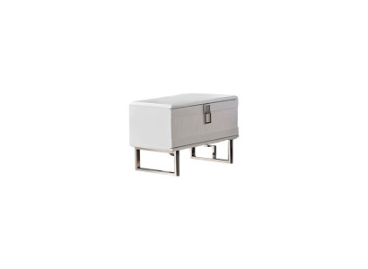 Weißer Edler Nachttisch Schlafzimmer Designer Nachtkästchen Holz Möbel