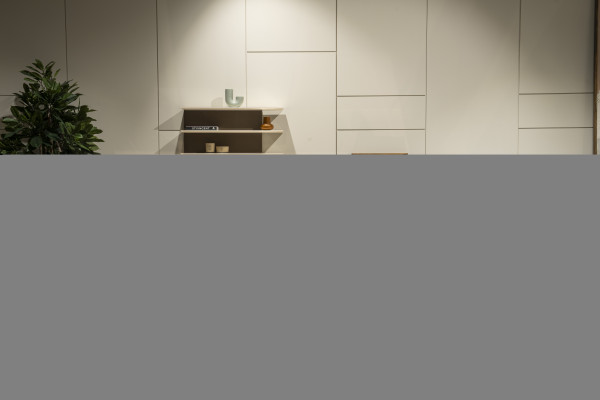 Beige-Braune Wohnzimmer Garnitur Holz Möbel Edles Sideboard Wandregal