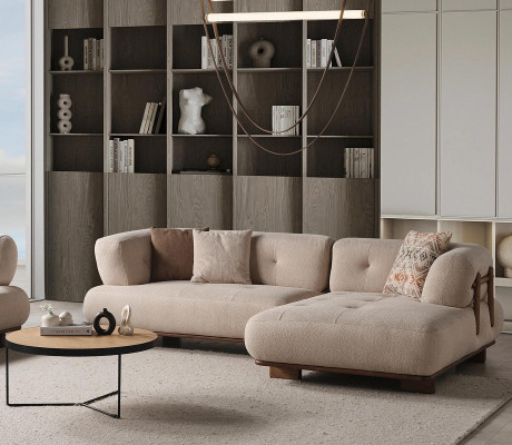Moderne Beige L-Form Designer Couch Wohnzimmer Sitzsofa Edle Eckcouchen