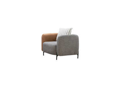 Zweifarbiger Sessel Designer Wohnzimmer Lehnsitzer Einsitzer Textilmöbel