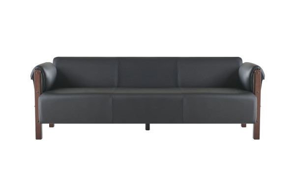 Sofagarnituren Sofa-Set Ledersofa 3-Sitzer 2-Sitzer Sessel Holz Couch
