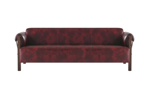 Couch Bordeaux Ledersofas Holz Komplett 3tlg 3-Sitzer 2-Sitzer Sessel