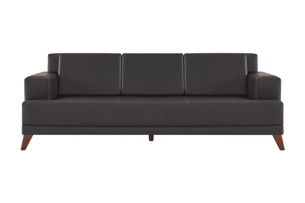 Sitzmöbel Sofa-Set 3-Sitzer 2-Sitzer Sessel Modern Schwarz Ledersofas