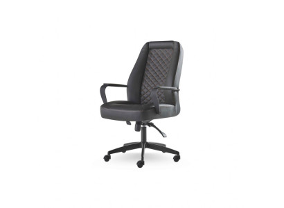 Chefessel Arbeitszimmer Bürostuhl Schwarz Mit Rollen Modern Leder Holz