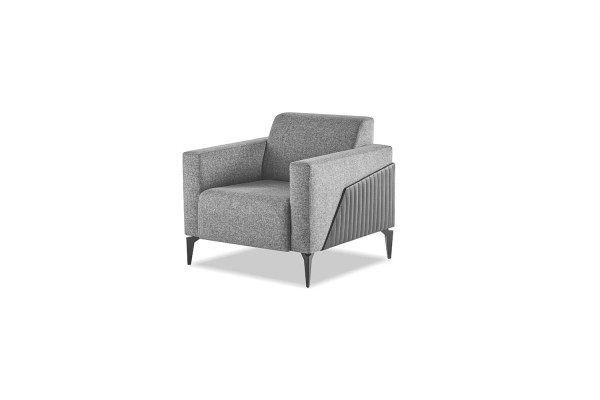 Modern Sofas Sofa-Set 3tlg 2x 3-Sitzer Sessel Grau Sofagarnitur Sitzmöbel
